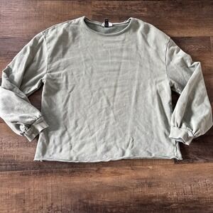 Women's Universal Threads Crop Sweatshirt Medium Sage Green Target‎